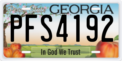 GA license plate PFS4192