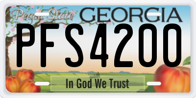GA license plate PFS4200