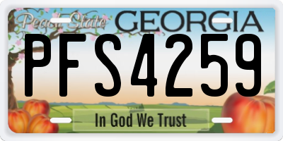 GA license plate PFS4259