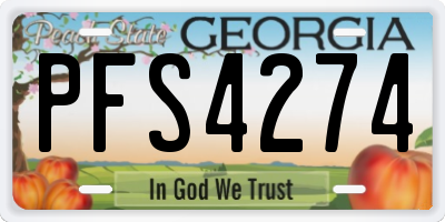 GA license plate PFS4274