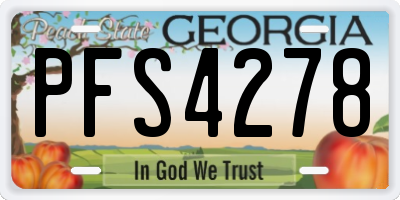 GA license plate PFS4278