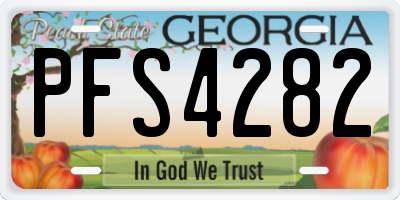 GA license plate PFS4282