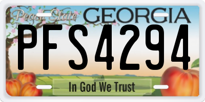 GA license plate PFS4294