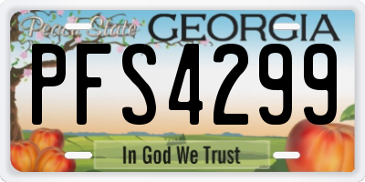 GA license plate PFS4299