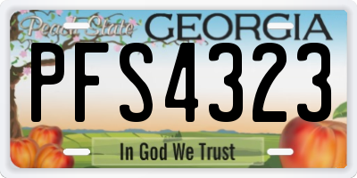 GA license plate PFS4323