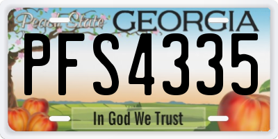 GA license plate PFS4335
