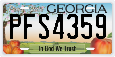 GA license plate PFS4359