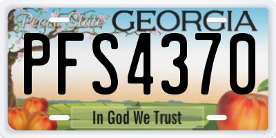 GA license plate PFS4370