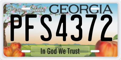 GA license plate PFS4372