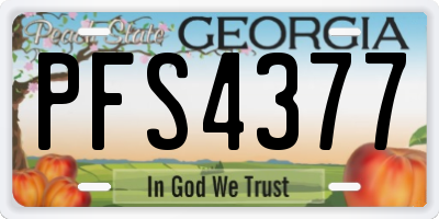 GA license plate PFS4377