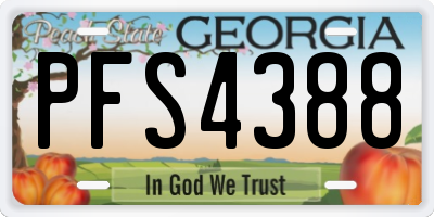 GA license plate PFS4388