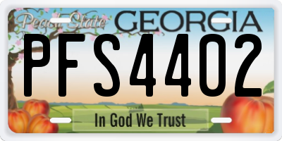 GA license plate PFS4402