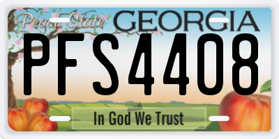 GA license plate PFS4408