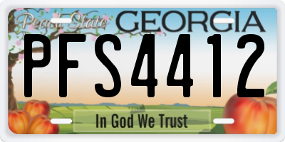 GA license plate PFS4412