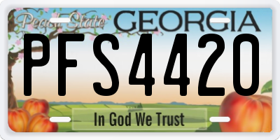 GA license plate PFS4420