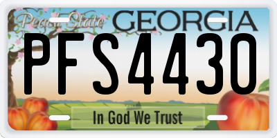 GA license plate PFS4430