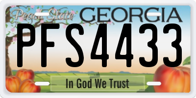 GA license plate PFS4433