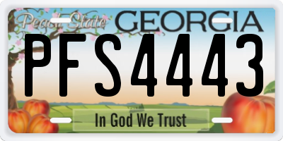 GA license plate PFS4443