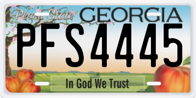 GA license plate PFS4445
