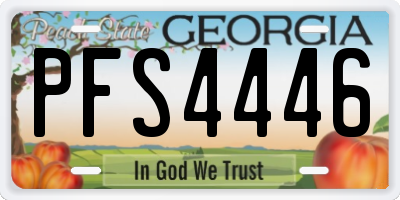 GA license plate PFS4446