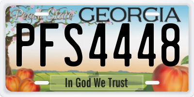 GA license plate PFS4448