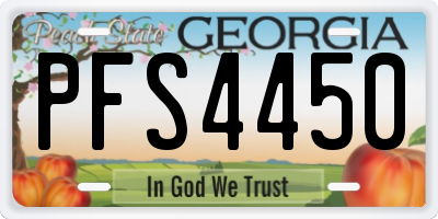 GA license plate PFS4450