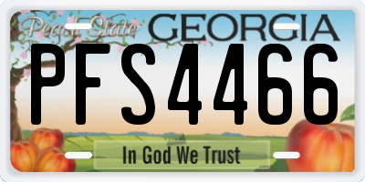GA license plate PFS4466