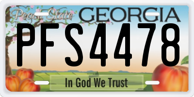 GA license plate PFS4478