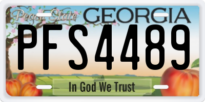 GA license plate PFS4489