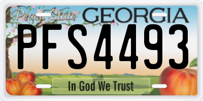 GA license plate PFS4493