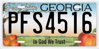 GA license plate PFS4516