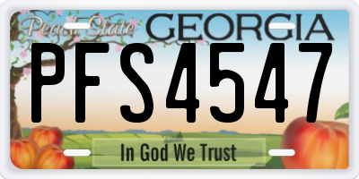 GA license plate PFS4547