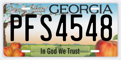 GA license plate PFS4548