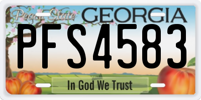 GA license plate PFS4583