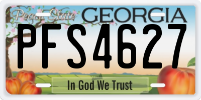 GA license plate PFS4627