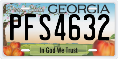 GA license plate PFS4632