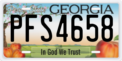 GA license plate PFS4658