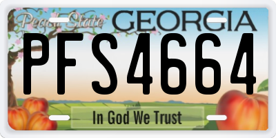 GA license plate PFS4664