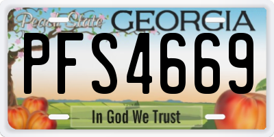 GA license plate PFS4669