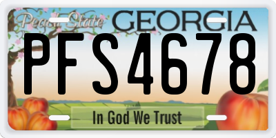 GA license plate PFS4678