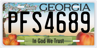 GA license plate PFS4689