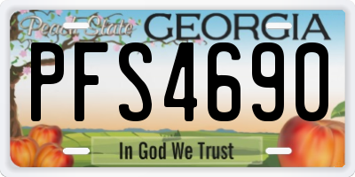 GA license plate PFS4690