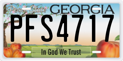 GA license plate PFS4717