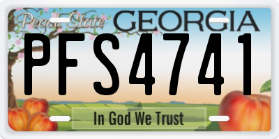 GA license plate PFS4741