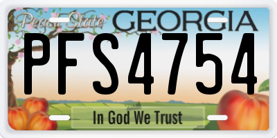 GA license plate PFS4754