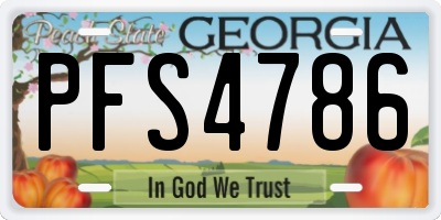 GA license plate PFS4786