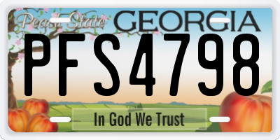 GA license plate PFS4798