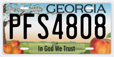 GA license plate PFS4808