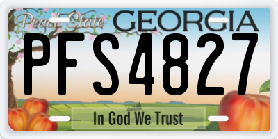 GA license plate PFS4827