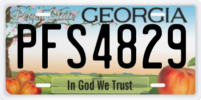 GA license plate PFS4829